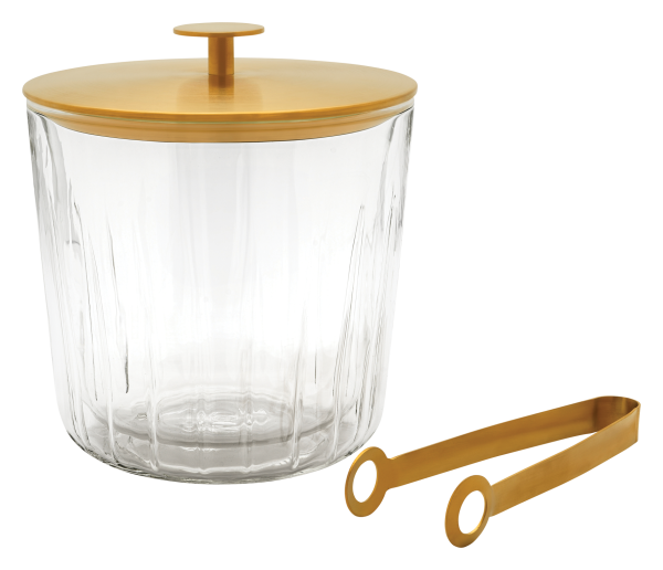 Leopold Vienna Eisbehälter mit Zange Arinto Glas/Inox ø 14x15.3 cm